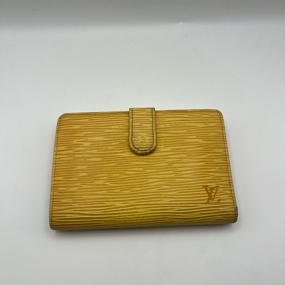 Louis Vuitton Yellow & Purple Epi Porte Monnaie Wallet w/ COA